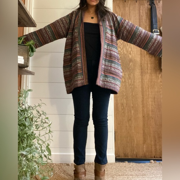 Striped kimono jacket in Gheri Cotton Made in Nepal - Picture 5 of 12